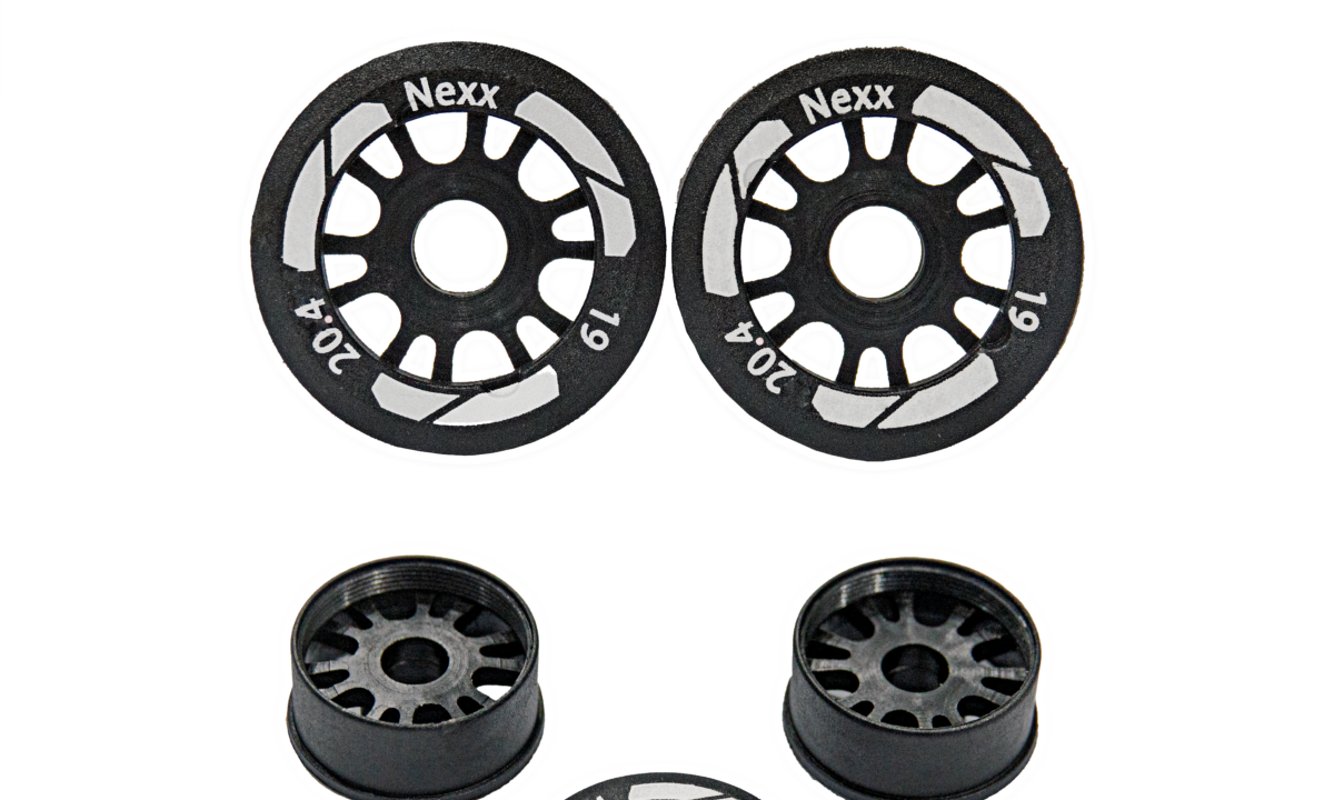Jante avant EVO 19 mm Nexx Racing en plastique chargé carbone pour Mini-Z 1/28