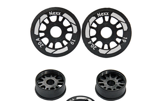 Nexx Racing EVO: screwless 19 mm front wheels for the 1/28 Mini-Z