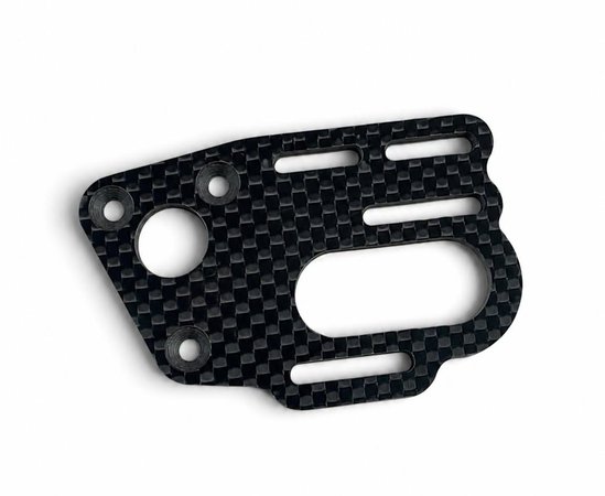 Platine moteur carbone 4 mm TP3D à lumières rallongées pour châssis Custom Works