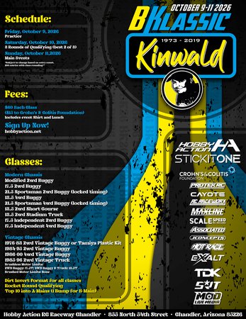 Affiche officielle du Kinwald Klassic 2026 à Hobby Action Raceway