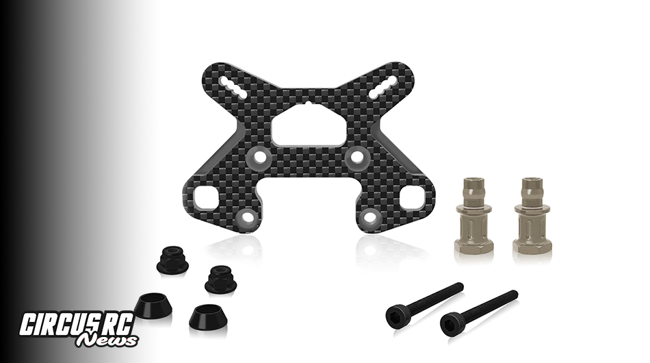 Support d'amortisseurs avant en carbone T-Work's pour Team Associated RC8B4.2