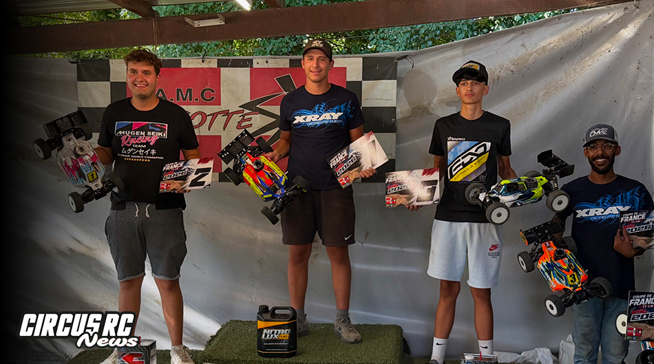 Podium de la Coupe de France 2026 de buggy 1/8 au SAMC de La Motte-Servolex avec Rémy Bermudez