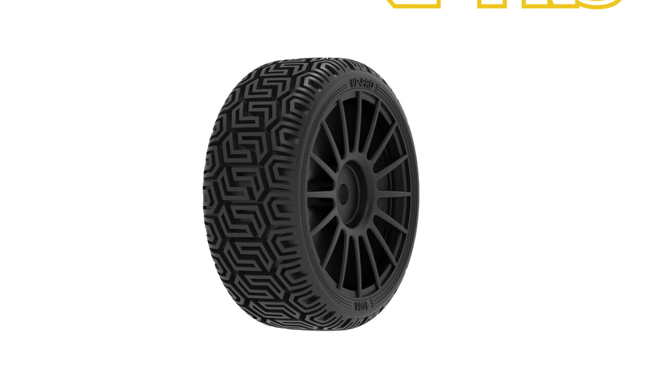 Pneus rallye 1/10 VP-Pro VP-1001 montés sur jantes 16 bâtons