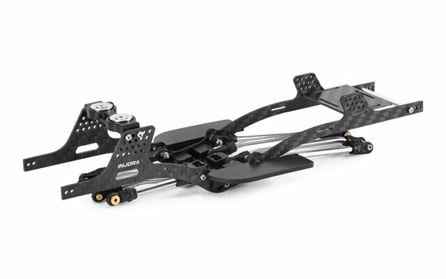Injora LCG carbone : un châssis bas et un skid à 12° pour l&rsquo;Axial SCX24