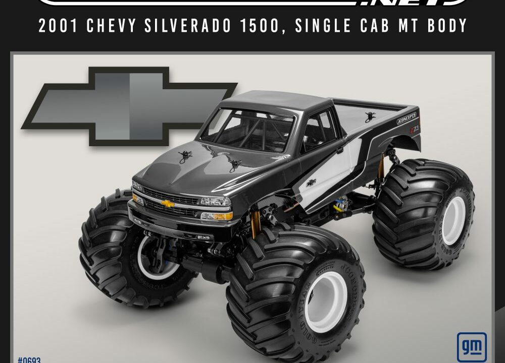 Carrosserie monster truck JConcepts Chevy Silverado 1500 single cab 2001, référence 0693
