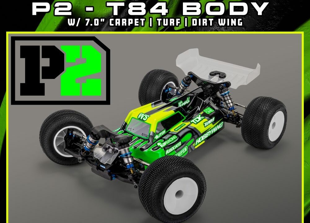 Carrosserie JConcepts P2 T84 référence 0752 pour Team Associated RC10T84 avec aileron 7 pouces