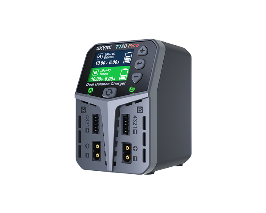 Chargeur double voie SkyRC T120 Pico SK-100236 de 120 W pour batteries LiPo RC