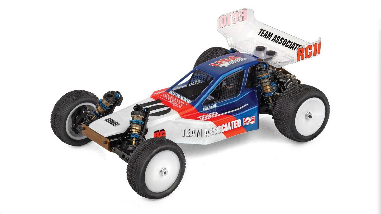 Kit buggy 1/10 4x4 Team Associated RC10 4WD Factory Team reference 6055, vue trois quarts
