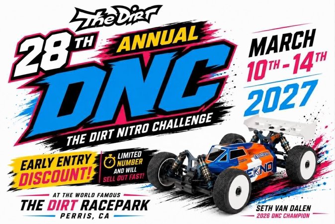 Dirt Nitro Challenge 2027 au Perris Fairgrounds en Californie, course 1/8 tout-terrain