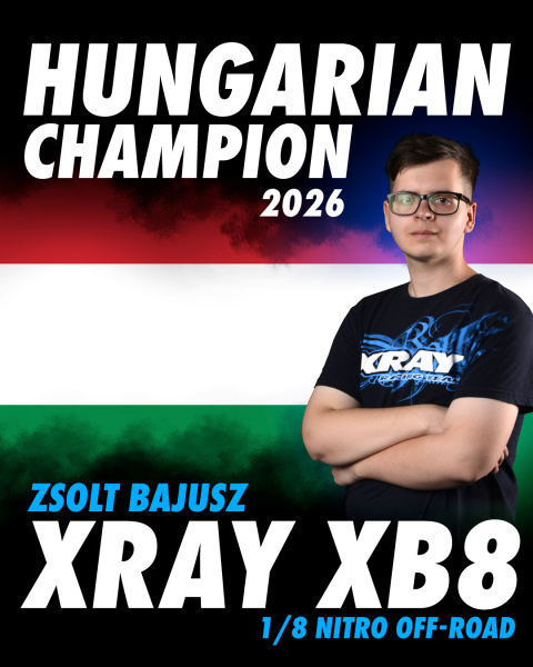 Zsolt Bajusz, champion de Hongrie de TT1/8 sur Xray XB8