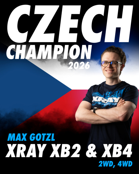 Xray XB4 buggy TT 1/10 piloté par Max Gotzl, Champion Tchèque 2026