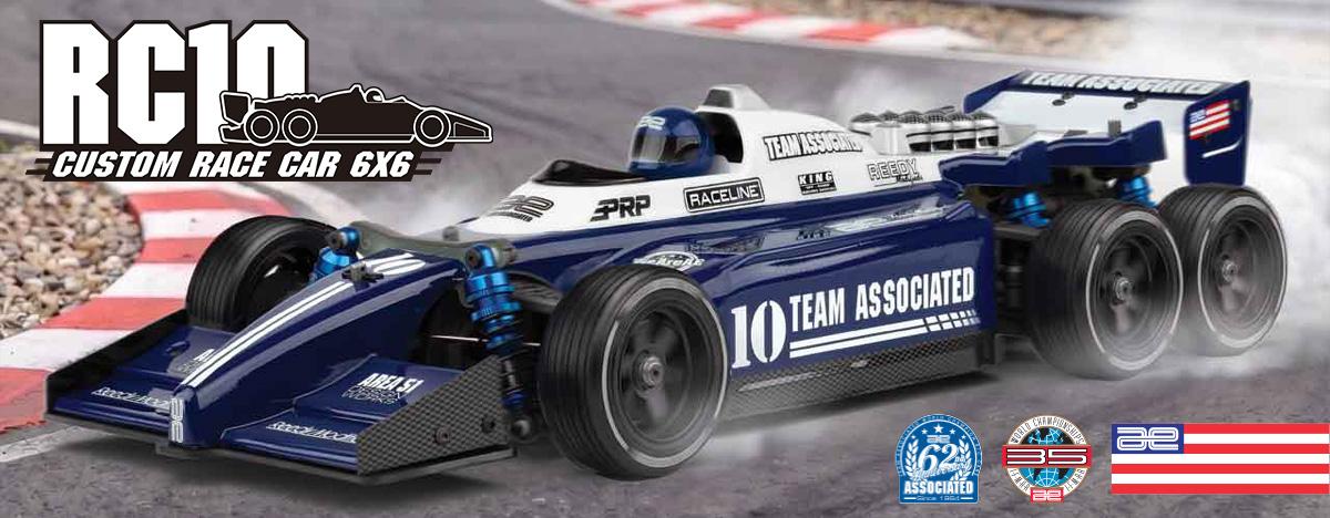Team Associated RC10 Custom Race Car 6x6, buggy électrique six roues