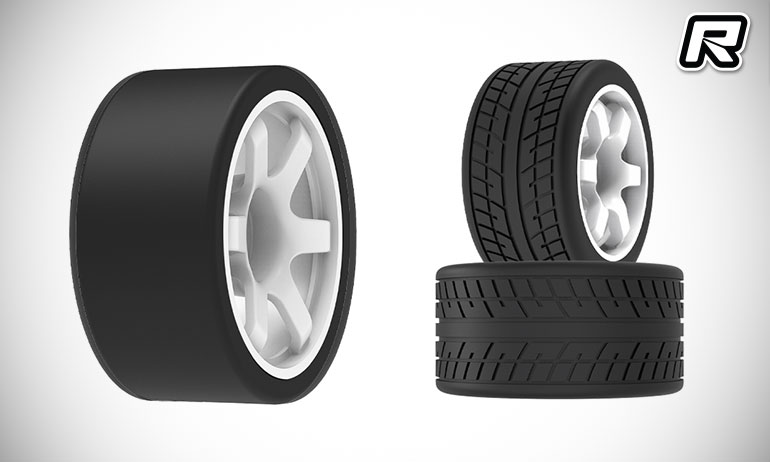 Pneus Team Saxo slicks et à picots pour Mini-Z 1/28