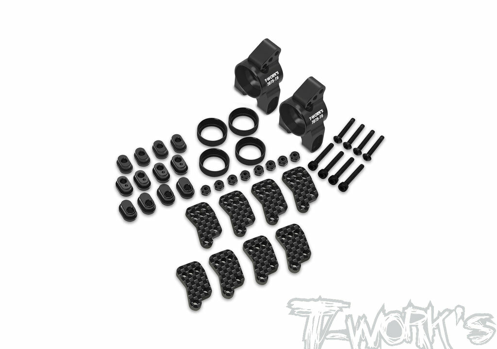 Moyeux arrière aluminium T-Work's TO-279-B4.2 pour buggy 1/8 Team Associated RC8B4.2