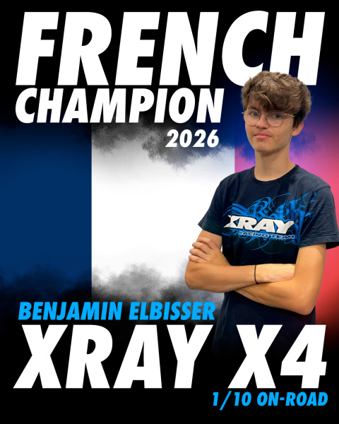 Benjamin Elbisser champion de France Touring 1/10 2026 avec la Xray X4